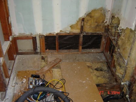 Removing old sub floor and rotten dry wall