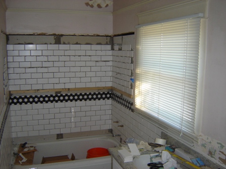 Tiling the wall and border
